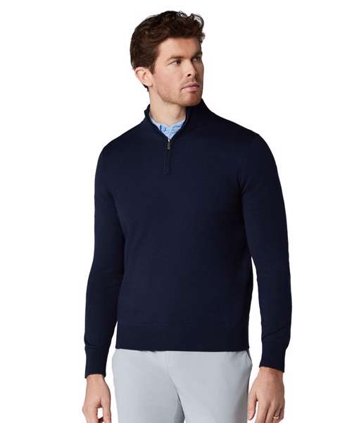 1/4-zip merino blend sweater