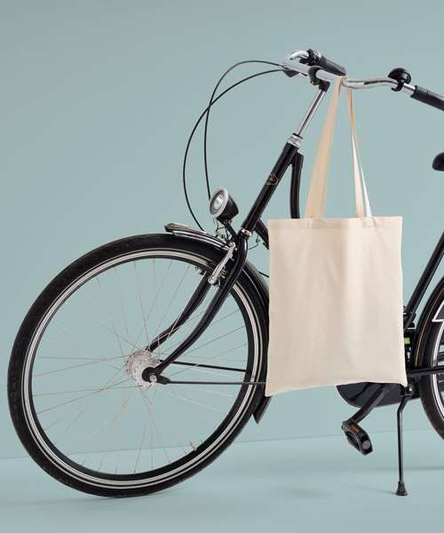 Organic cotton shopper long handle